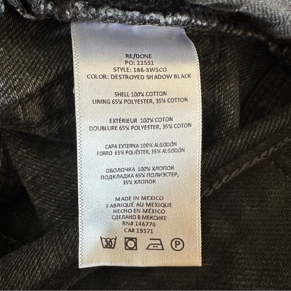 RE/DONE 50s Cut Off Shorts w25 Destroyed Shadow Black - Picture 9 of 10